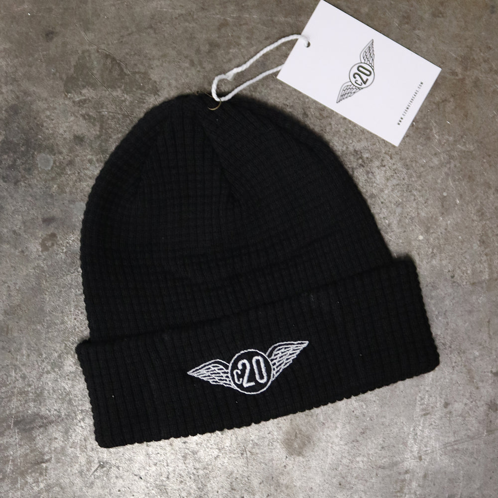 Heritage Organic Waffle Knit Beanie - Black