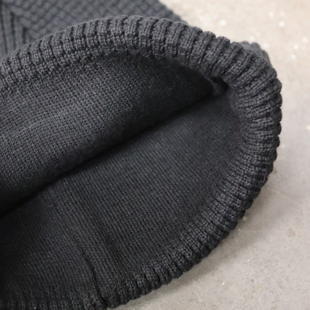 Heritage Organic Waffle Knit Beanie - Black